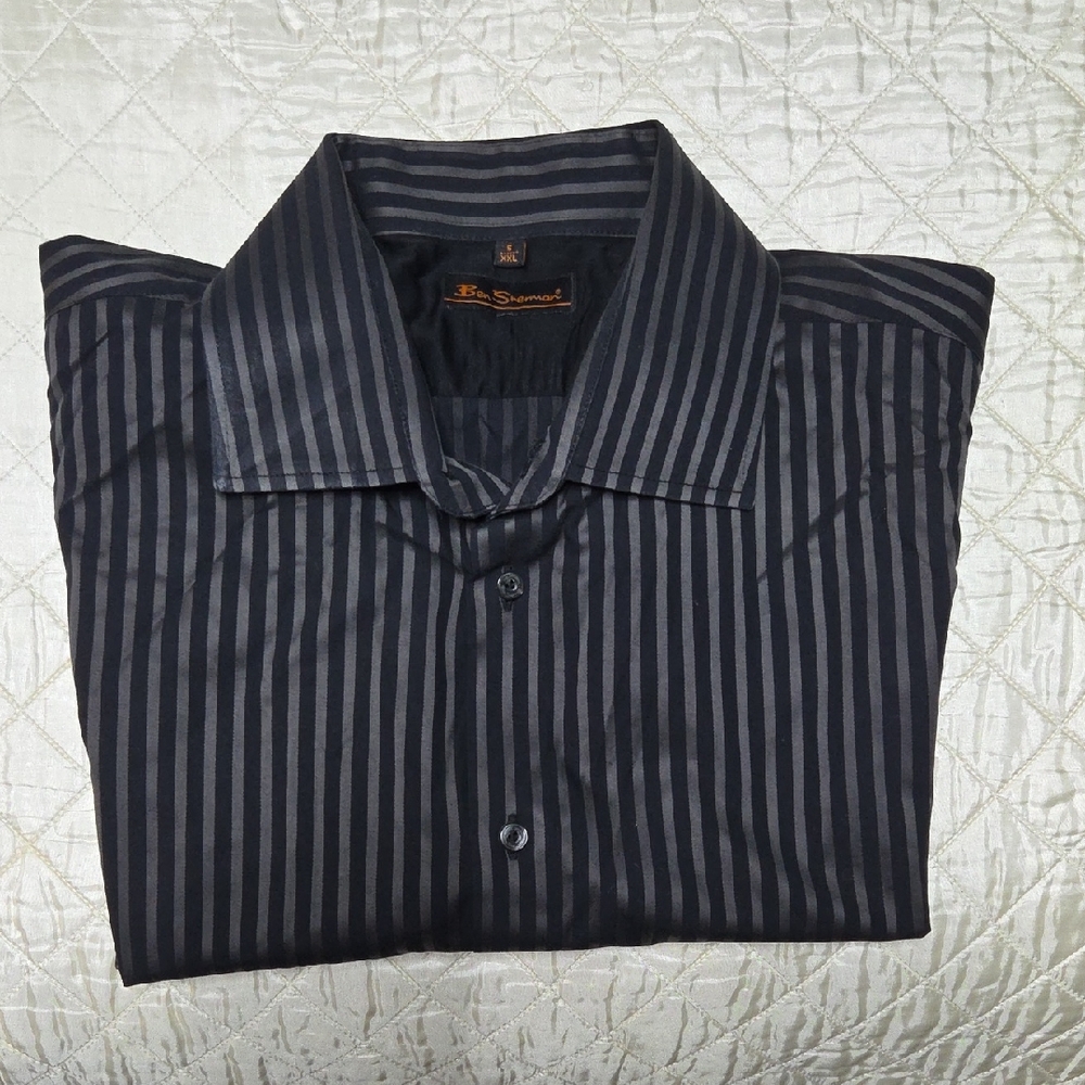Ben Sherman Dark Striped Dress Shirt